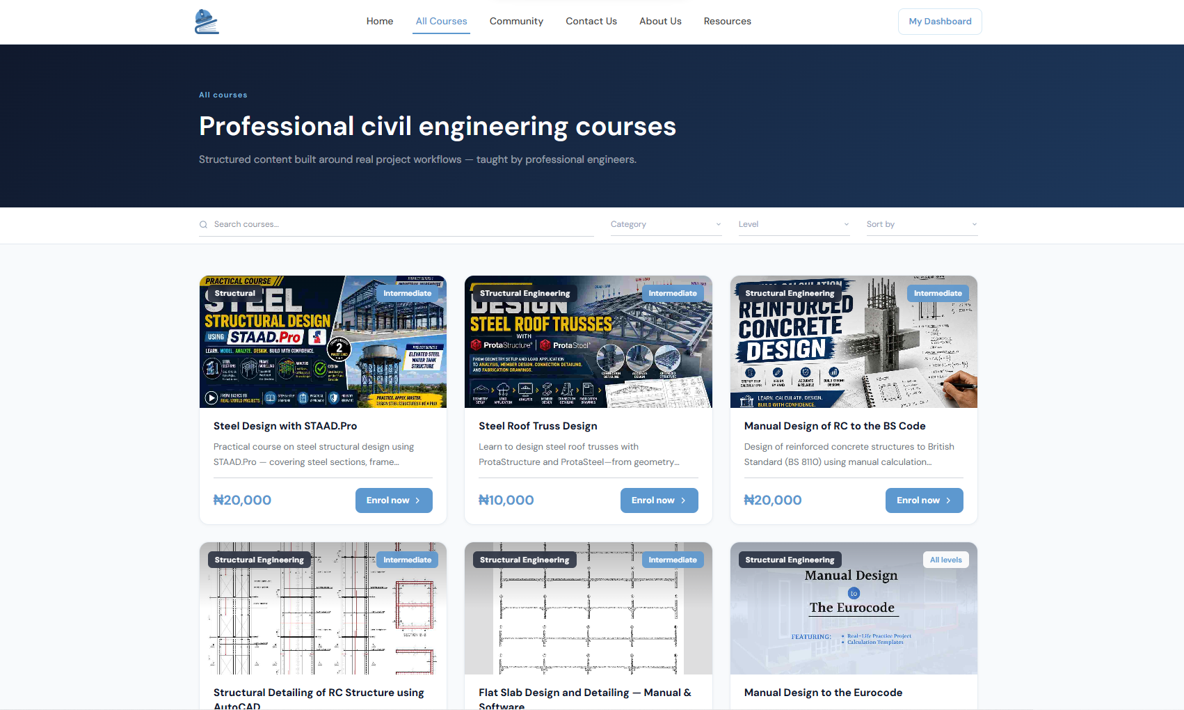 LMS for Practical Civil Engineering Training screenshot