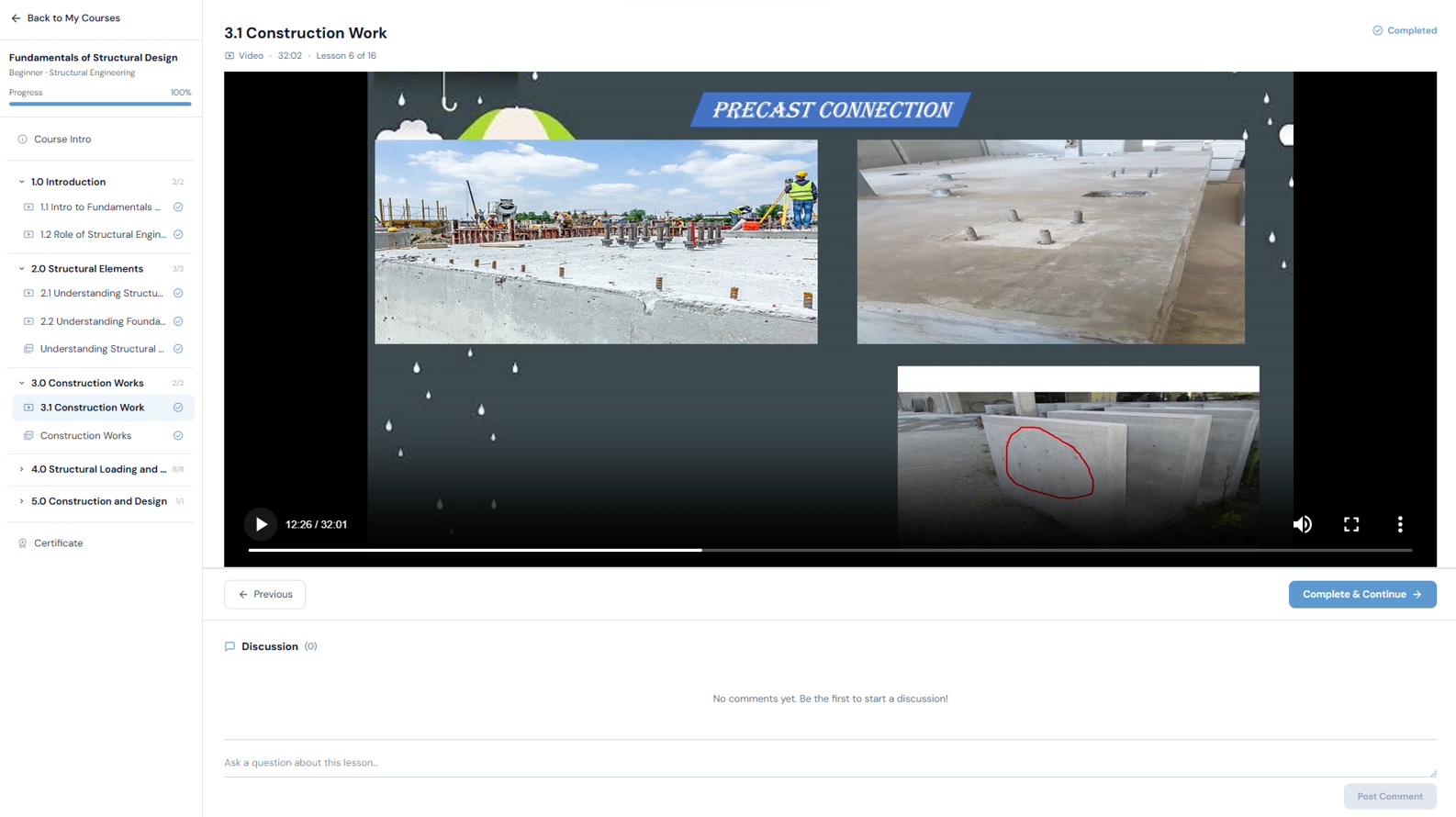 LMS for Practical Civil Engineering Training screenshot