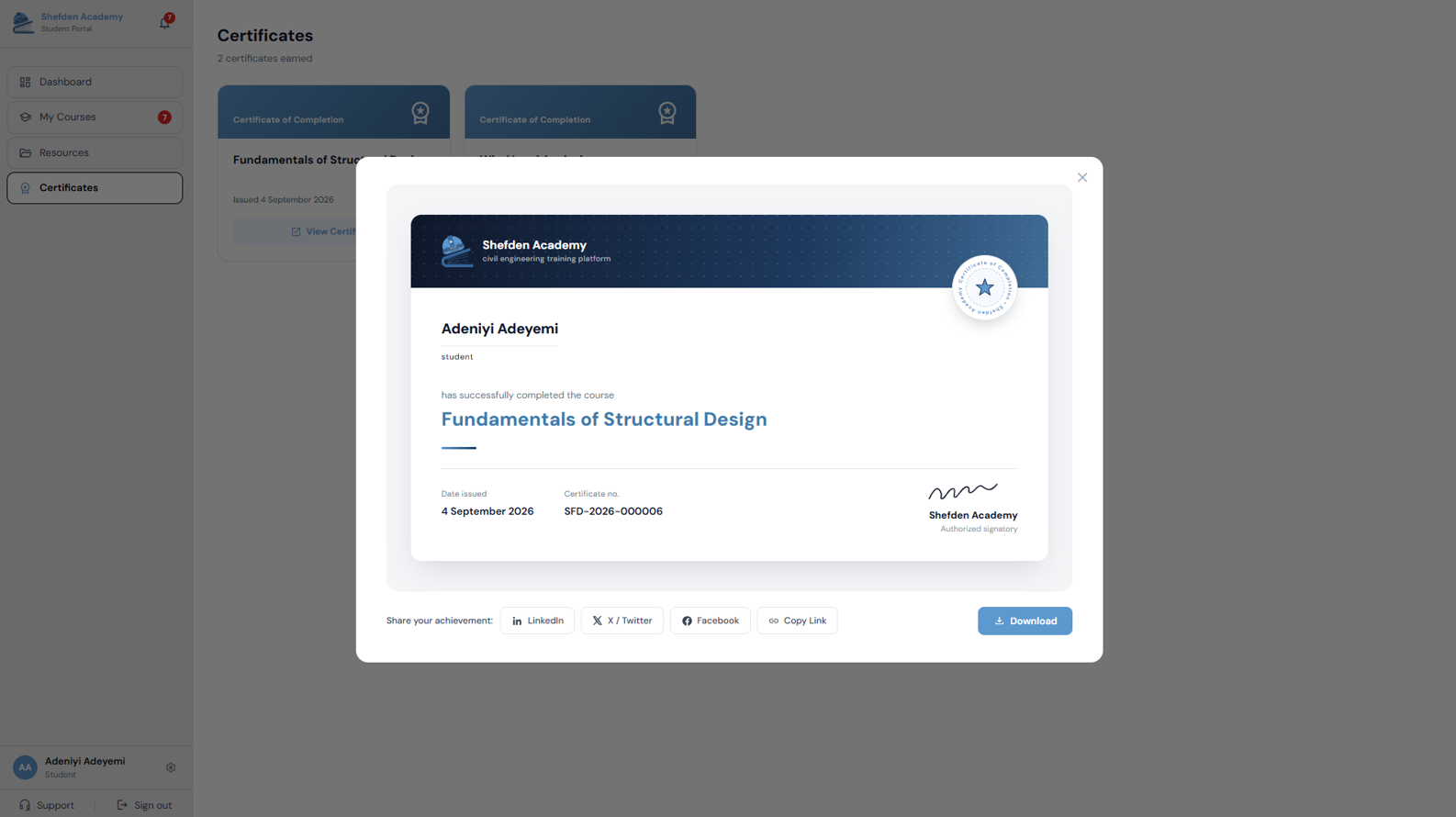 LMS for Practical Civil Engineering Training screenshot